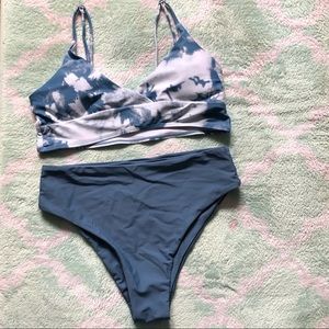 Tie Dye High Waisted Bikini Swimsuit